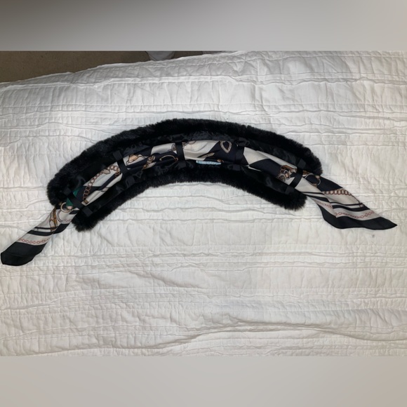 Faux Fur Collar with Scarf Tie Girls Size 12 Years - Picture 5 of 9